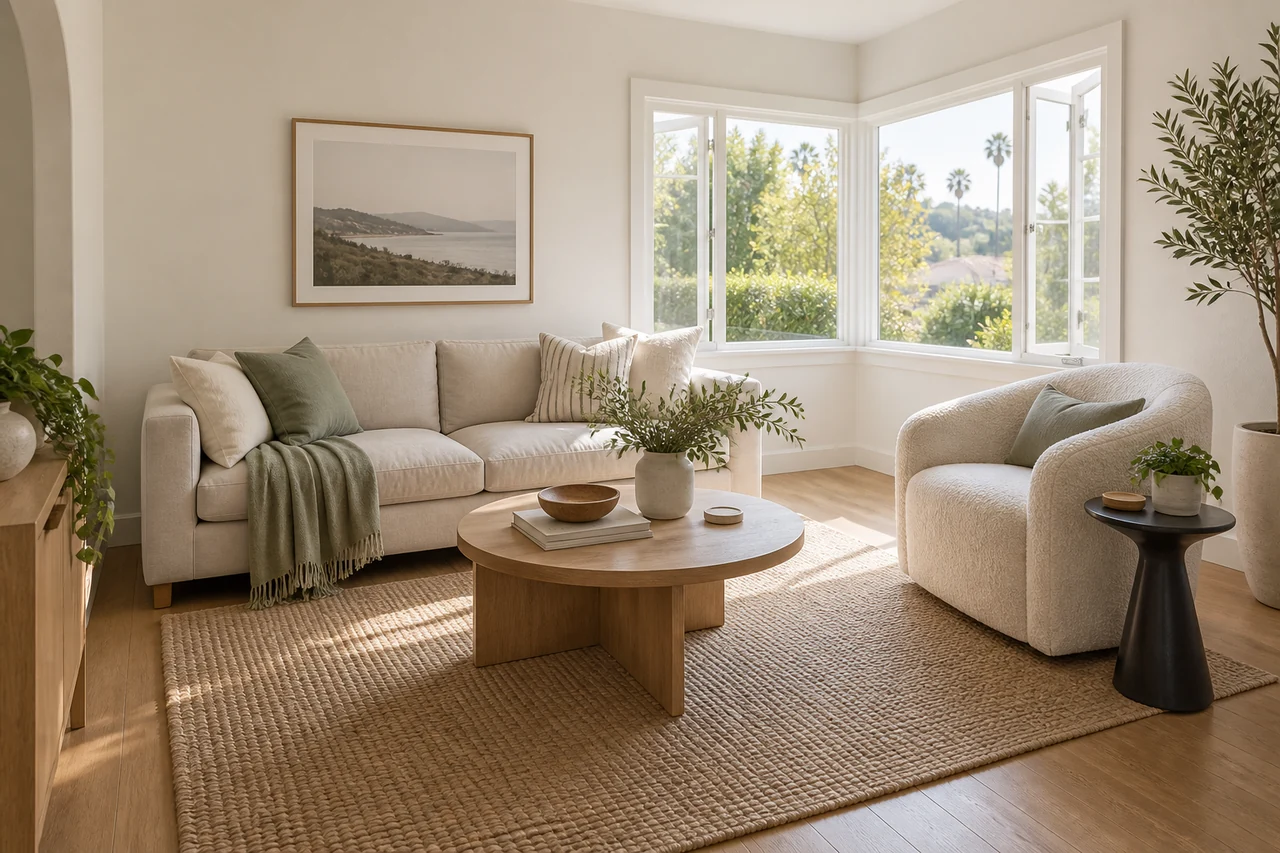 Freshly painted and cleaned Los Angeles living room